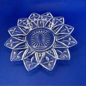 Vintage Federal Glass  Clear Petal Plate 6 Inches.